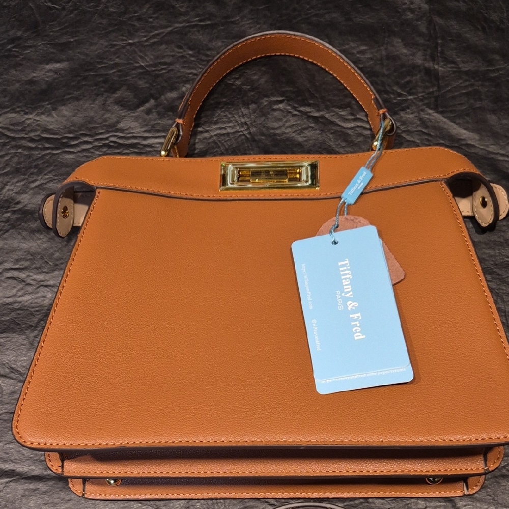 Tiffany & Fred Brown Leather Satchel